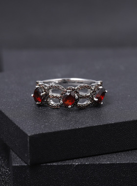 设计感奢华S925银欧美复古风vintage气质小众精致高级感纯银戒指