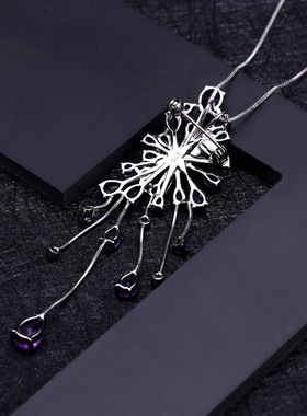 设计感S925银高级感欧美复古vintage宴会搭配高颜值纯银项链吊坠