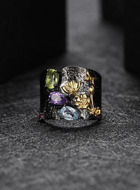 设计师款S925银高颜值欧式古典小众轻奢欧美复古vintage纯银戒指