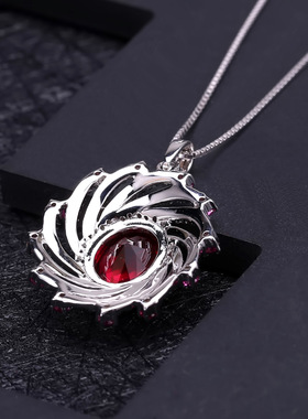 设计感奢华S925银高颜值欧美复古风气质小众时尚高档纯银项链吊坠