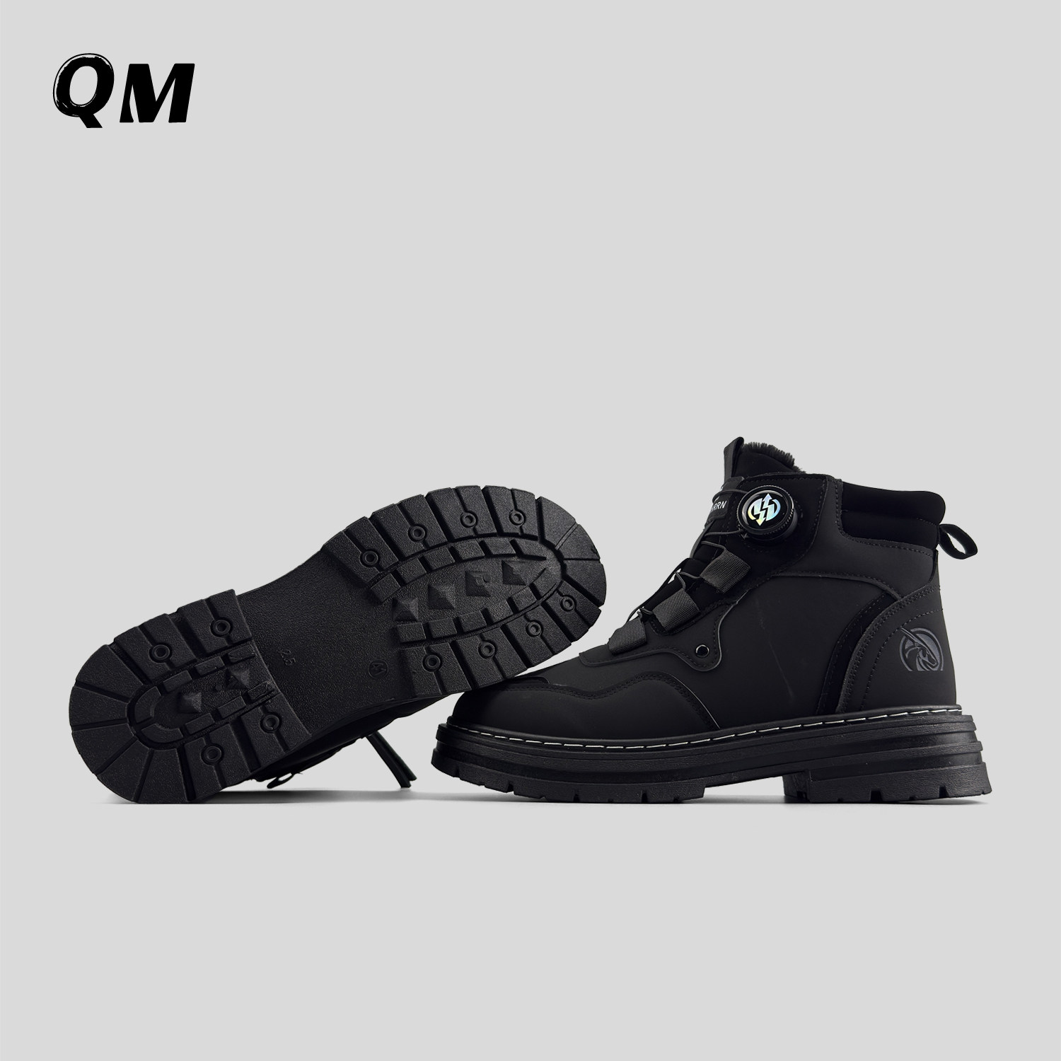 外贸男士冬季加绒保暖马丁靴男厚底工装靴百搭时尚户外高帮短靴,淘宝优惠券,粉丝福利购,淘宝优惠卷