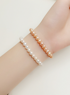 女生7mm天然珍珠锆钻轻奢手串