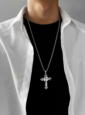 JUZITU锆钻十字架项链男女同款