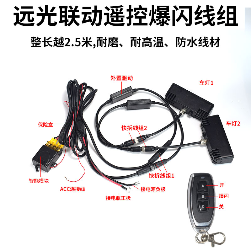 汽车强光T4中网射灯探照灯12V越野改装射灯24伏外置辅助灯 - 图2