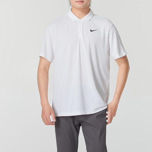 Nike耐克正品白色POLO衫速干冰丝短袖男子翻领T恤夏季新款运动装 - 图1