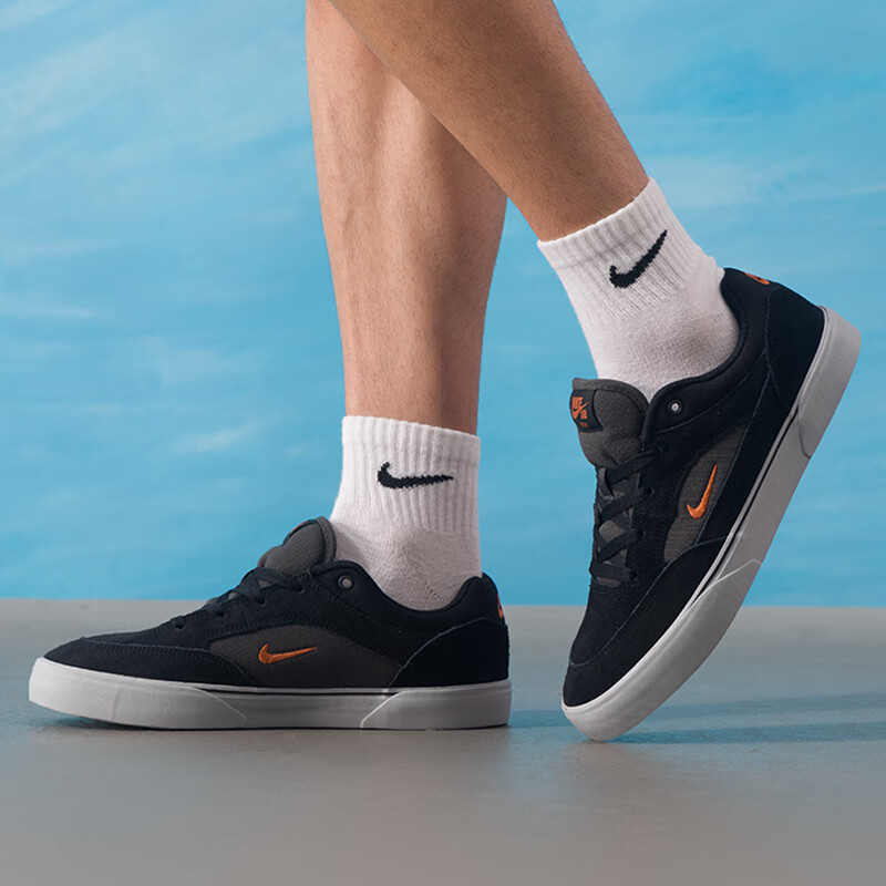 正品耐克鞋子NIKE SB MALOR男鞋翻毛皮板鞋新款薄底运动鞋旅行鞋 - 图1