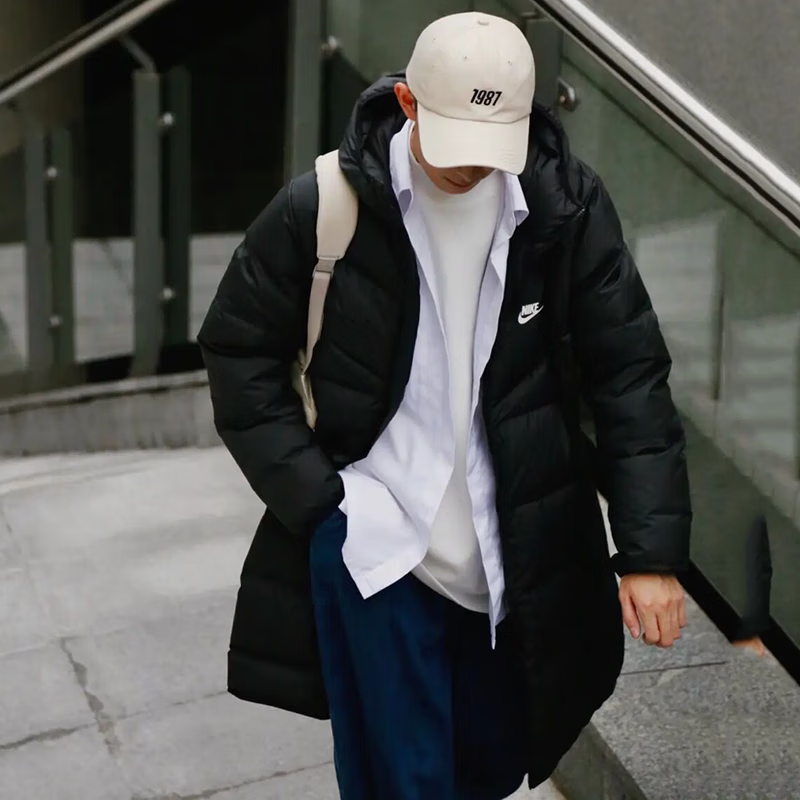 Nike耐克正品羽绒服男运动冬季新款棉羽外套过膝长款羽绒服DV1134 - 图0