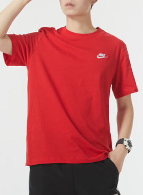 耐克红色新年款短袖T恤