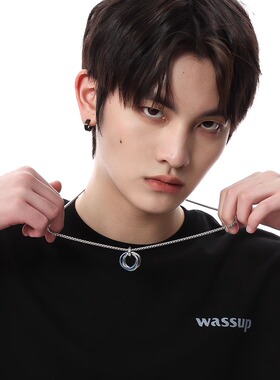 小众高级感项链男款潮流男士链子吊坠毛衣链男生配饰潮牌百搭饰品