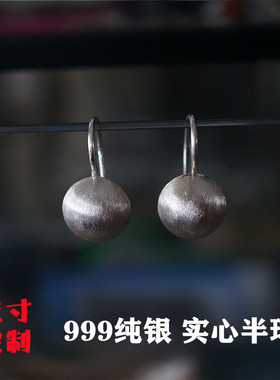 原创设计999银耳环高级感耳坠银
