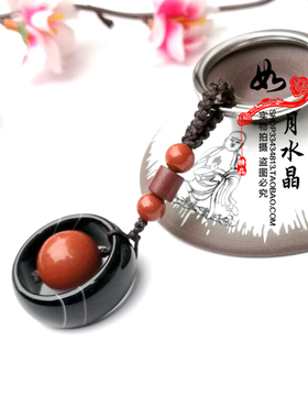 红竹石影子石平安扣项链一线天影子石男女生石碑护身符钥匙扣