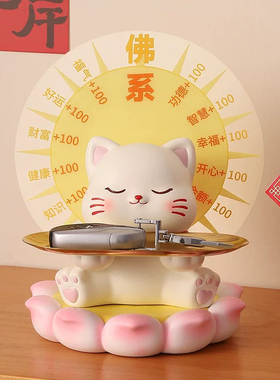 创意招财猫摆件玄关电视柜装饰佛系好运连连新居装饰品情绪稳定