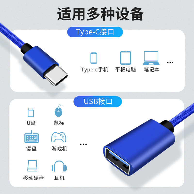 otg转接头typec转usb2.0接口手机u盘转换器适用华为小米vivoOPPO - 图1