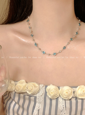 柏林少女夏日高级感双层蝴蝶项链