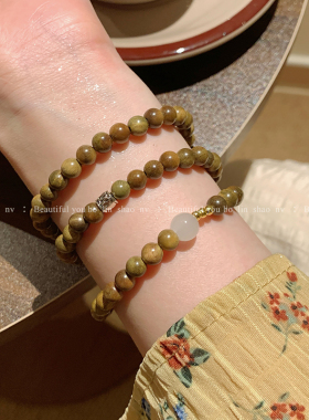 柏林少女黑檀木天珠三圈手串女