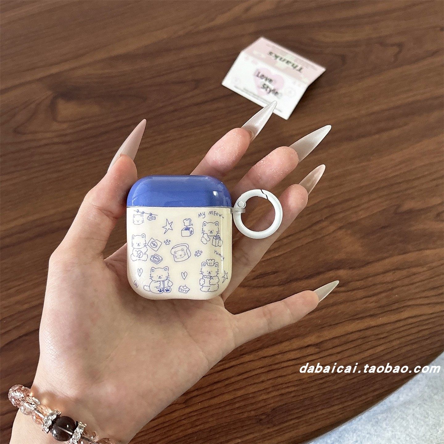 ins蓝线条面包猫咪适用airpods pro2耳机套无线蓝牙苹果airpods1/2代软壳pro新款3/4代防摔保护套个性女撞色,淘宝优惠券,粉丝福利购,淘宝优惠卷