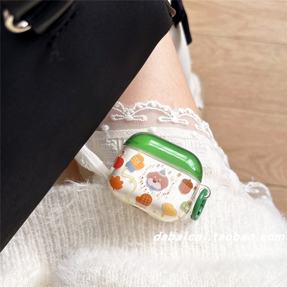 ins撞色手套狗狗适用airpods4耳机套pro二代airpodspro2保护套新款3代苹果无线蓝牙三代airpods1/2防摔女可爱 - 图3