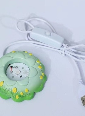 现货跨境直销usb接口led发光圆形方形实木底座水晶球支架底托底座