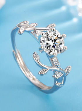 小清新天然黄水晶戒指S925纯银