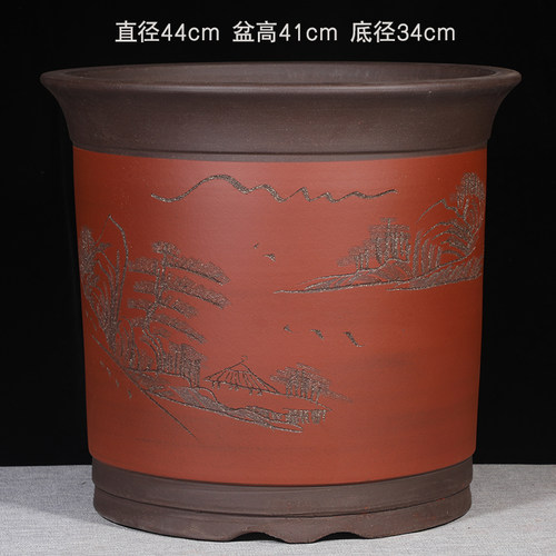 厂家直销特大号紫砂花盆大口径种树花盆高盆陶瓷花盆特价清仓包邮 - 图0