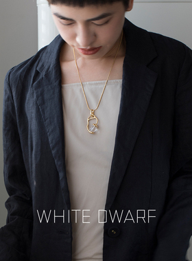 原创设计师趣味镀金白水晶蛇骨链