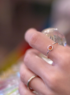 whitedwarf环抱戒指女黄水晶