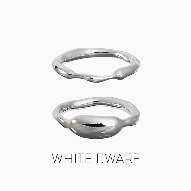 WHITE DWARF一多半一少半戒指925银情侣对戒原创设计趣味男女纯银-图2