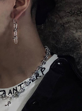 RAF SIMONSARCHIVEREDUX打结嘻哈高街个性百搭复古银项链男女同款
