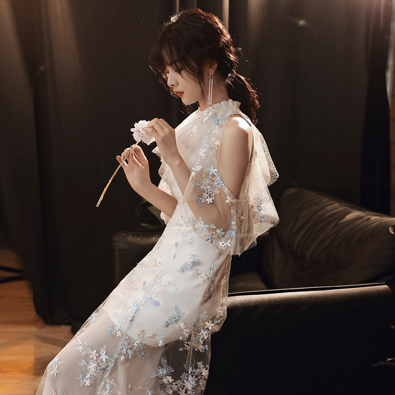 白色裙女2023新款法式高级感婚纱 碧颜礼服/晚装