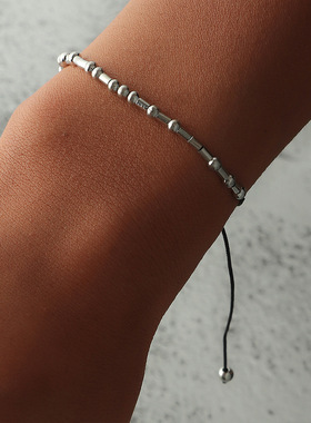 新款时尚十二星座摩斯密码情侣手链手环卡片带十二星座图案首饰女