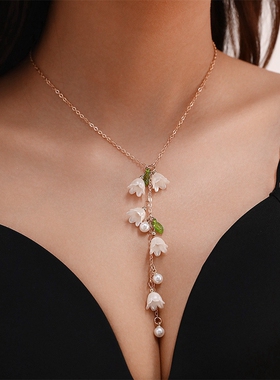 欧美跨境新款彩色蝴蝶花朵夸张项链女时尚气质小众设计配饰气质