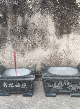 石雕香炉长方形仿古烧香石雕香炉花岗岩供佛寺庙祠堂上供刻字香炉