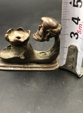 古玩杂项 达摩香座 倒流香香薰台 小号家居工艺摆件 铜器