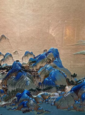 千里江山图升级款绣线升级满绣苏绣工艺新中式办公室沙发背景山水