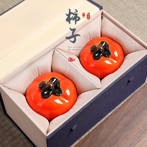 柿子茶宠可养变色茶具配件摆件精品可养茶台茶宝柿柿如意茶桌茶玩 - 图3