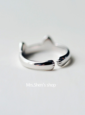 纯银萌萌哒开口戒指新品