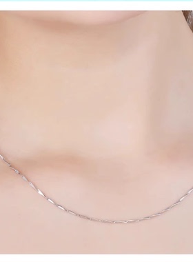 S999足银项链女加长锁骨链细款短款无吊坠百搭裸链不掉色纯银链子