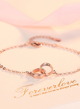 纯银韩版学生森系礼物四叶草手链