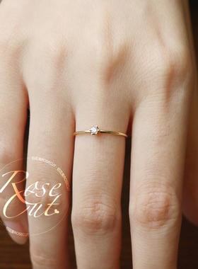 18K包金14K金戒指莫桑石纯银极细