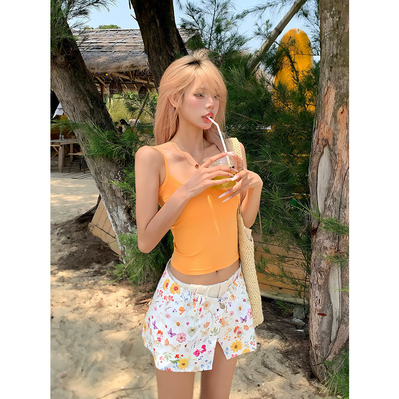 NECOYEP 美式复古辣妹彩色小碎花裙裤女夏季设计感一片式A字短裙,淘宝优惠券,粉丝福利购,淘宝优惠卷