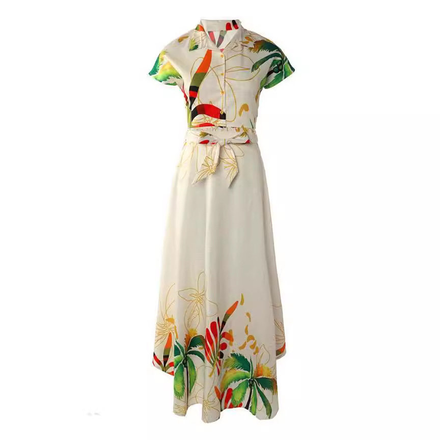 Women casual printed top and skirt欧美新款时尚定位印花裙套装,淘宝优惠券,粉丝福利购,淘宝优惠卷