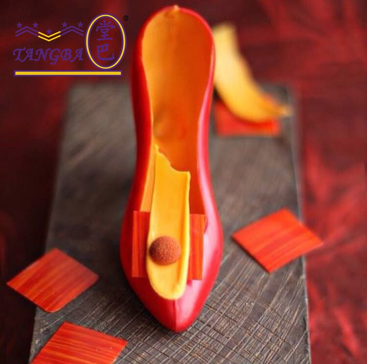 3D立体高跟鞋巧克力模具左右脚12cm/16.3cmDIY一对鞋子耐摔PC材料 - 图1