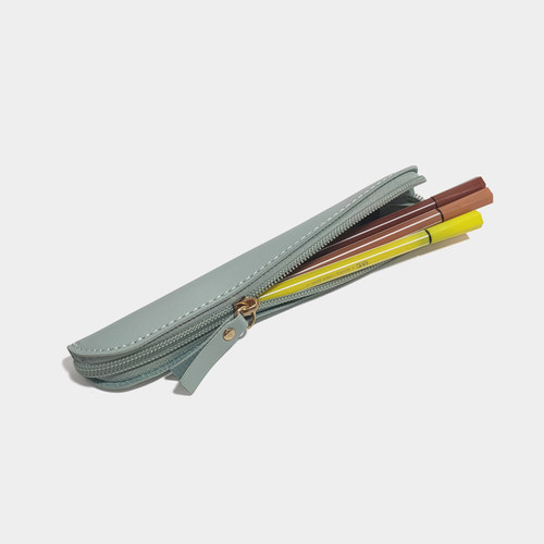 纯色PU迷你容量电容笔数码触控笔保护套小巧可爱钢笔胰岛素笔笔盒 - 图1