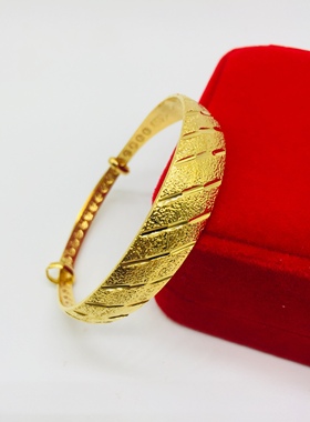 实心仿真结婚不掉色金镯子