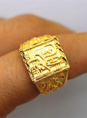 土豪久不掉色金首饰镶钻活口戒指