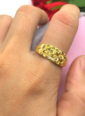 金狐狸欧币风女士久不掉色戒指