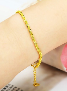 女士四叶草久不掉色饰品彩金手链