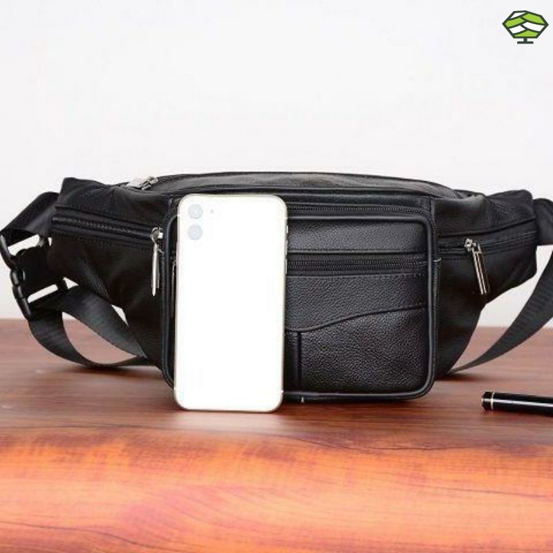 腰包男女牛皮多功能大容量收斜挎包 法狼仕手机包