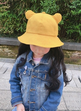 假发儿童渔夫帽子连头发一体长卷发可扎双马尾宝宝童年小女孩遮阳