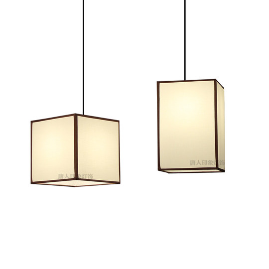 亚麻米黄长方形吊灯罩简约餐厅圆柱形珠宝店会所酒店大堂展厅定制